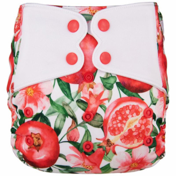 E26 Pomegranate and Flowers Pattern Cloth Diapers and Accessories