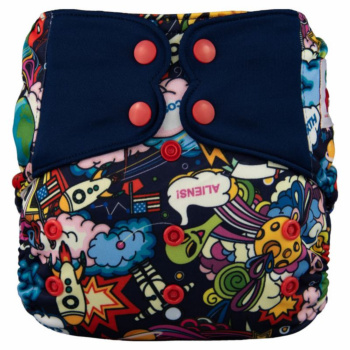 H12 Aliens Rocket Doodles Pattern Cloth Diapers and Accessories