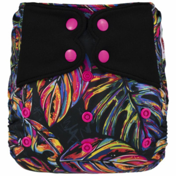 H39 Neon Colored Monstera Pattern Cloth Diapers and Accessories