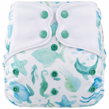 H57 Gouache Marine Life Pattern Cloth Diapers and Accessories