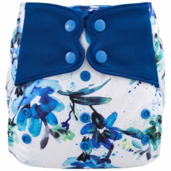 H64 Blue Flowers Pattern Cloth Diapers and Accessories