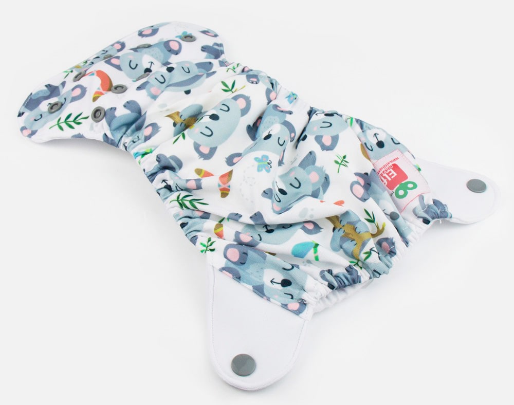 Elf Diaper Watercolor Animal Avatars Print Elastic Tabs AIO Pocket Diaper for Newborns